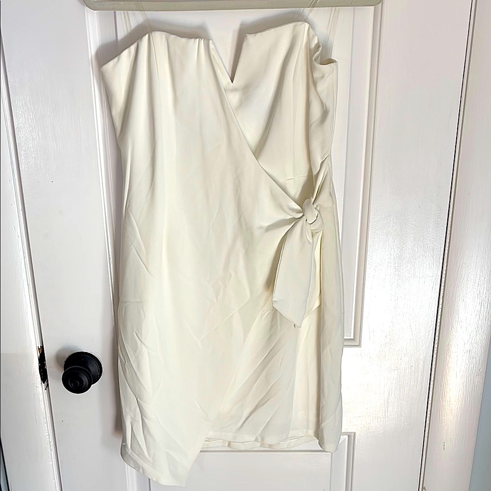 White Strapless Mini Dress